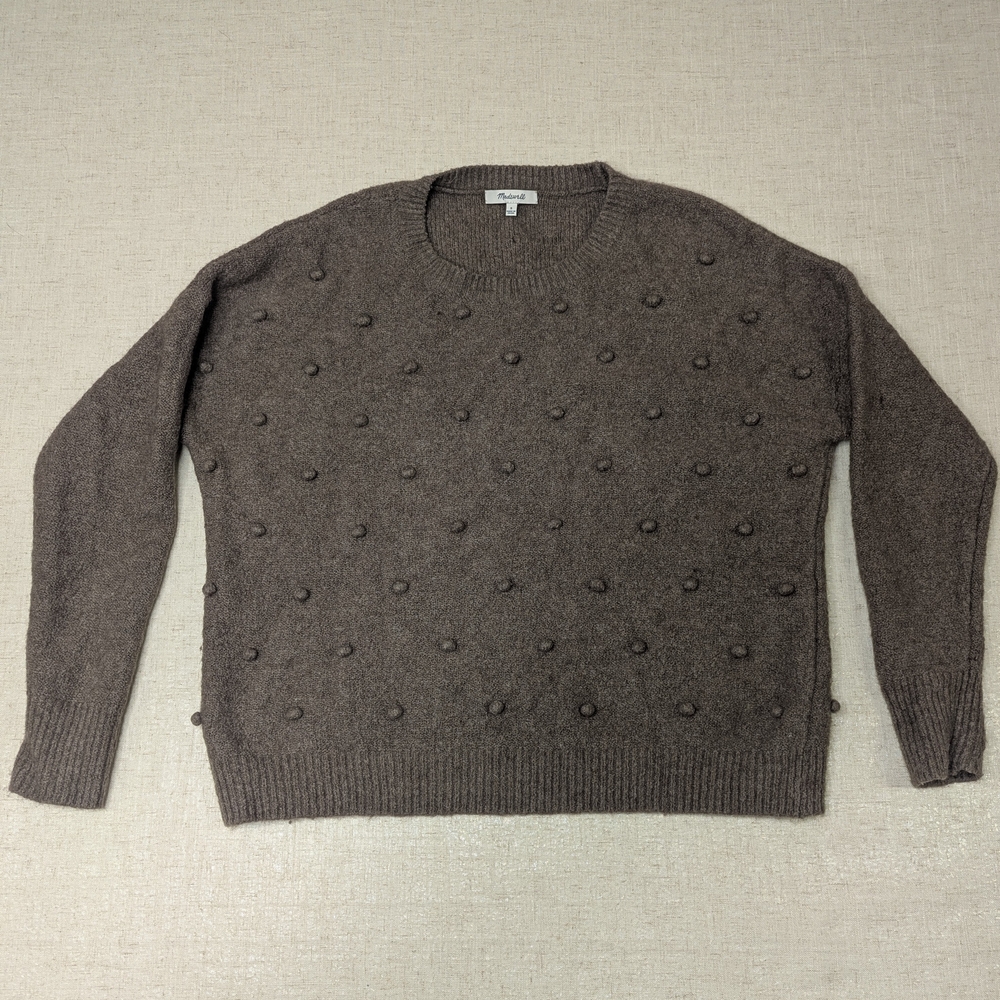 Madewell Bobble Pullover Sweater in Merino Wool Blend - Brown - Small